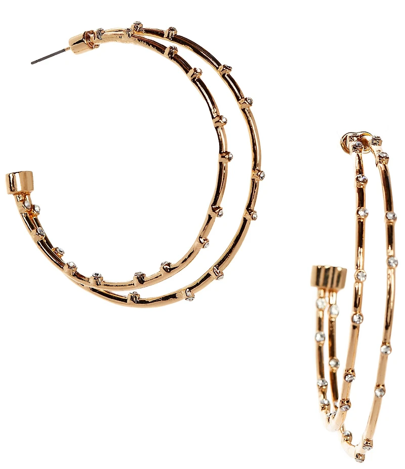 Gemma Layne Double Hoop Earrings with Stones