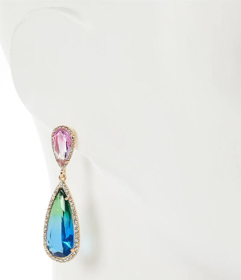Gemma Layne Double Teardrop Stone Drop Earrings
