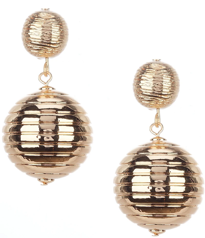 Gemma Layne Double Textured Ball Drop Earrings