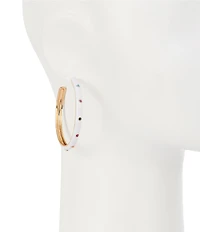 Gemma Layne Enamel Rhinestone Hoop Earrings