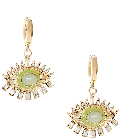 Gemma Layne Evil Eye Stone Huggie Hoop Earrings