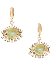 Gemma Layne Evil Eye Stone Huggie Hoop Earrings