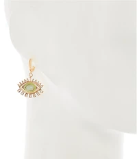 Gemma Layne Evil Eye Stone Huggie Hoop Earrings