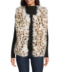 Gemma Layne Faux Fur Snow Leopard Vest