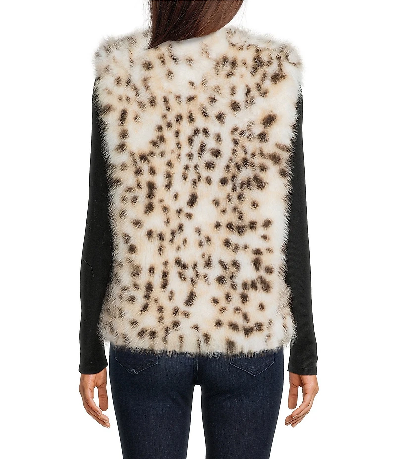 Gemma Layne Faux Fur Snow Leopard Vest
