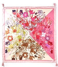Gemma Layne Floral Burst Tassle Silk Square Scarf