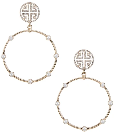 Gemma Layne Geo Design Pearl Orbital Earrings