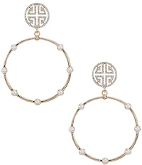 Gemma Layne Geo Design Pearl Orbital Earrings