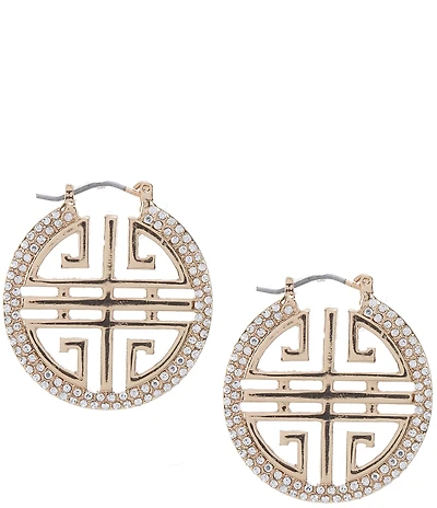 Gemma Layne Geo Design Hoop Earrings with Stones