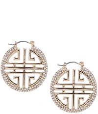 Gemma Layne Geo Design Hoop Earrings with Stones