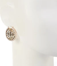 Gemma Layne Geo Design Hoop Earrings with Stones