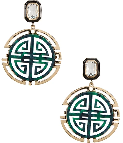 Gemma Layne Geo Drop Inset Stone Drop Earrings