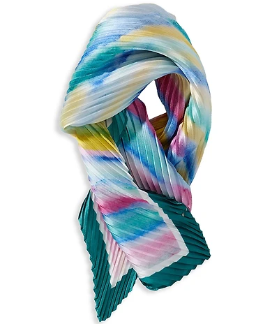 Gemma Layne Geo Watercolor Pleated Square Scarf
