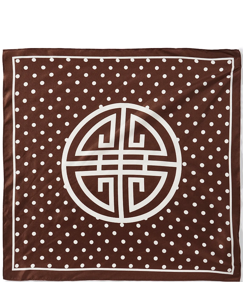 Gemma Layne Geometric and Polka Dot Silk Square Scarf