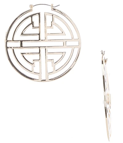 Gemma Layne Geometric Cutout Hoop Earrings
