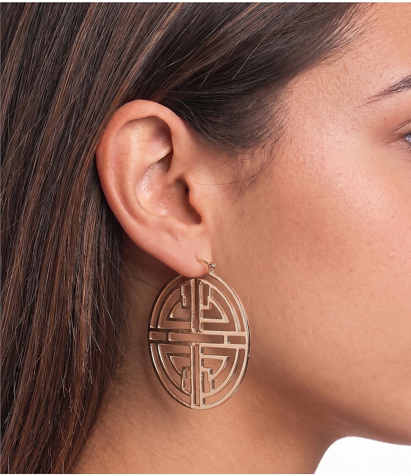 Gemma Layne Geometric Cutout Hoop Earrings