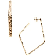 Gemma Layne Hammered Textured Wire Open Diamond Drop Earrings