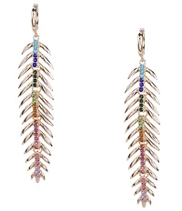 Gemma Layne Hoop Metal Feather Drop Earrings