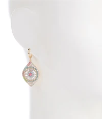 Gemma Layne Hoop Pave Eye Charm Earrings