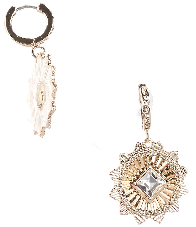 Gemma Layne Huggie Hoop Drop Earrings with Burst