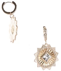 Gemma Layne Huggie Hoop Drop Earrings with Burst