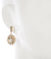 Gemma Layne Huggie Hoop Drop Earrings with Burst