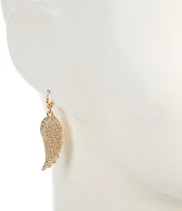 Gemma Layne Huggie Hoop Drop Earrings with Wing Charm