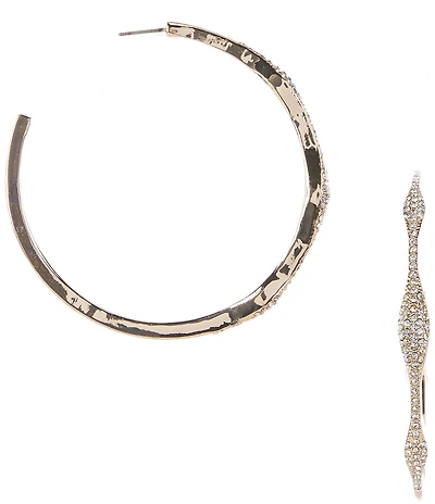 Gemma Layne Inset Stone Wavy Hoop Earrings