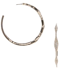 Gemma Layne Inset Stone Wavy Hoop Earrings