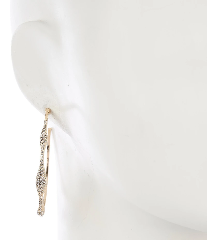 Gemma Layne Inset Stone Wavy Hoop Earrings