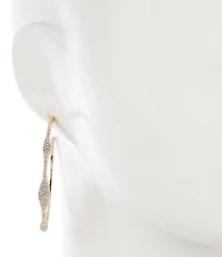 Gemma Layne Inset Stone Wavy Hoop Earrings