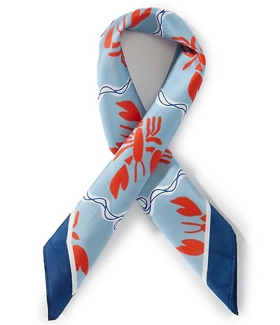 Gemma Layne Lobster Print Silk Square Scarf
