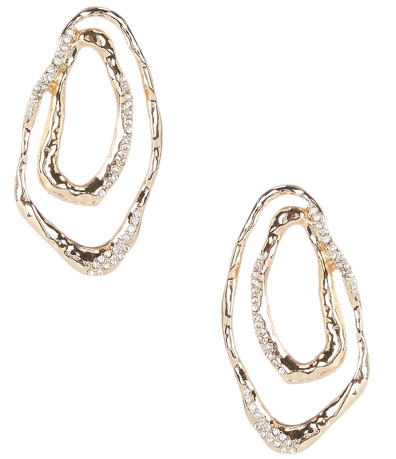 Gemma Layne Mismatch Organic Ovals with Pave Drop Earrings