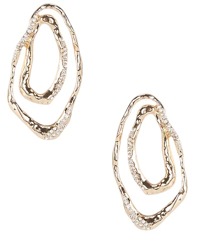 Gemma Layne Mismatch Organic Ovals with Pave Drop Earrings