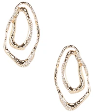 Gemma Layne Mismatch Organic Ovals with Pave Drop Earrings