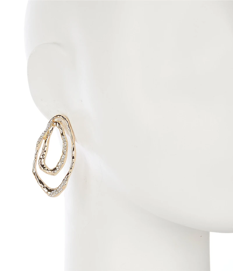 Gemma Layne Mismatch Organic Ovals with Pave Drop Earrings