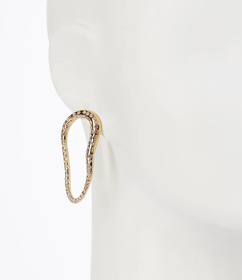 Gemma Layne Mismatched Pave Oval Drop Earrings