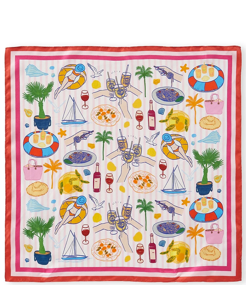 Gemma Layne Multi Beach Icon Silk Square Scarf