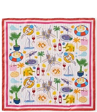 Gemma Layne Multi Beach Icon Silk Square Scarf