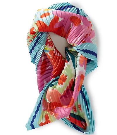 Gemma Layne Multi Floral Pleated Square Scarf