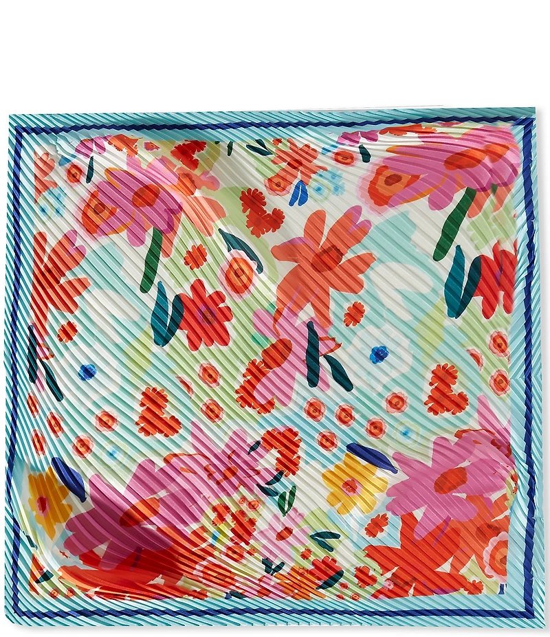 Gemma Layne Multi Floral Pleated Square Scarf