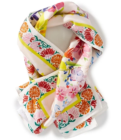 Gemma Layne Multi Small Floral Silk Square Scarf