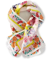 Gemma Layne Multi Small Floral Silk Square Scarf