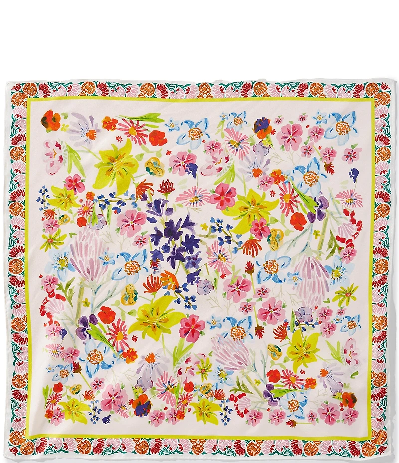 Gemma Layne Multi Small Floral Silk Square Scarf