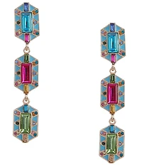 Gemma Layne Rainbow Multi-Stone Statement Linear Earrings
