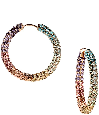 Gemma Layne Multi Stone Pave Hoop Earrings