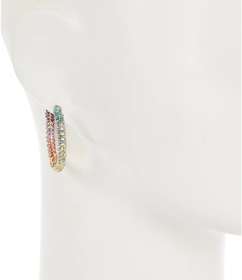Gemma Layne Multi Stone Pave Hoop Earrings
