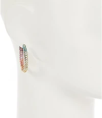 Gemma Layne Multi Stone Pave Hoop Earrings