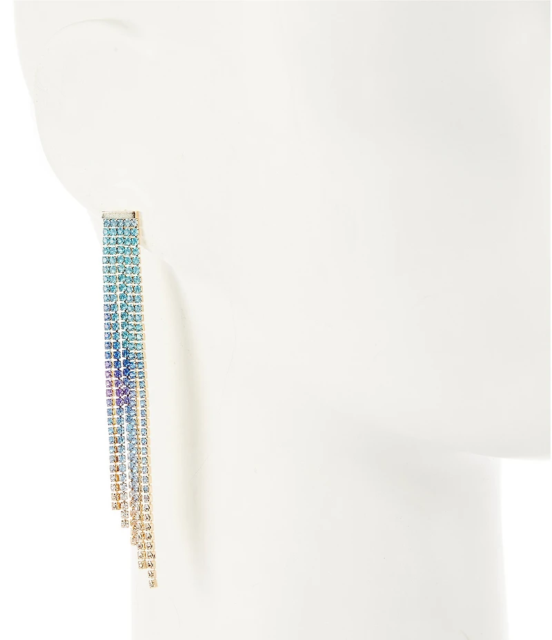 Gemma Layne Ombre Cascade Rhinestone Linear Earrings