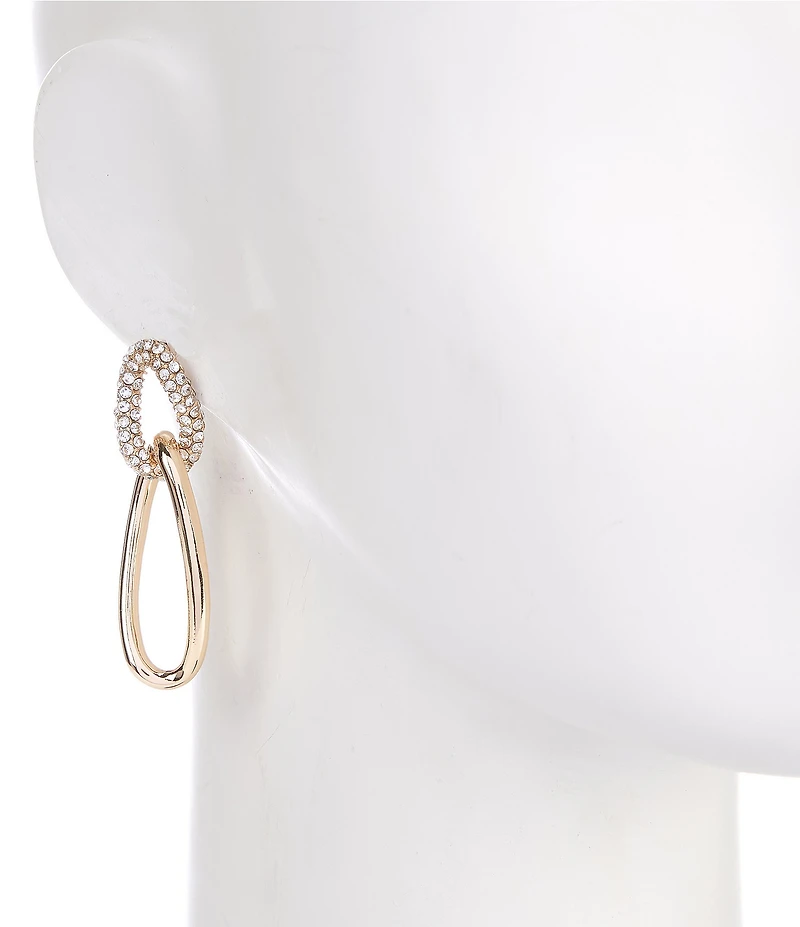 Gemma Layne Oval Link Pave Drop Earrings